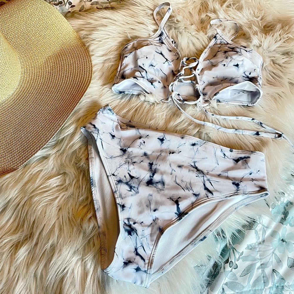 NEW high waisted white bikini MED